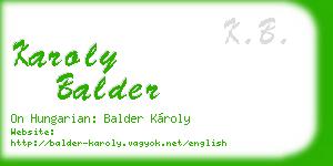 karoly balder business card